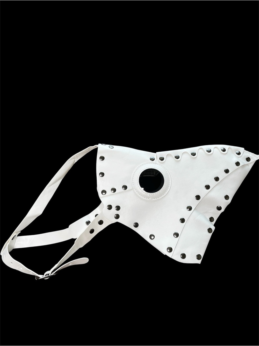 White Plague Doctor Mask Steampunk Cosplay Halloween Bird Beak Rivets Adult